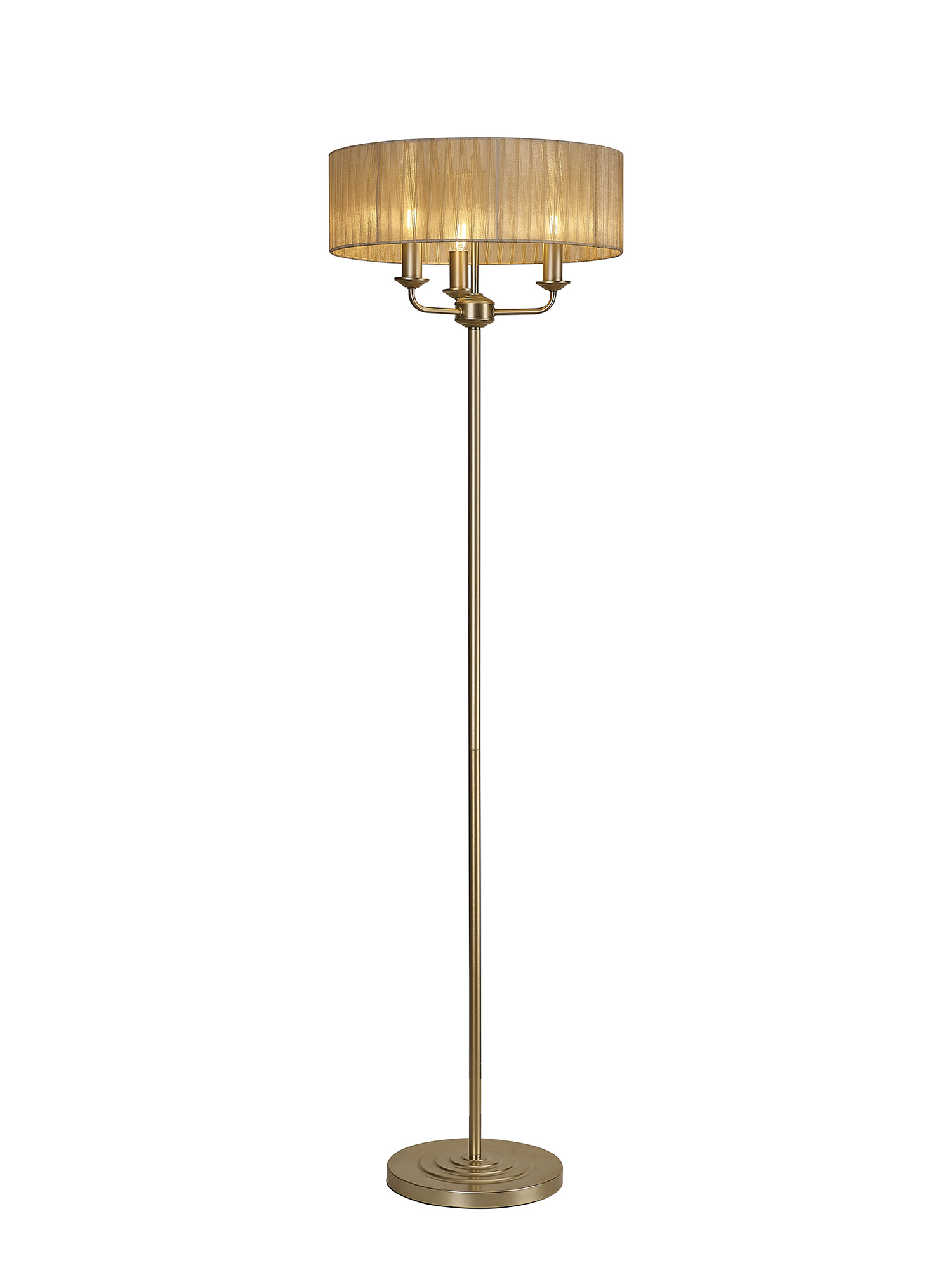 DK0995  Banyan 45cm 3 Light Floor Lamp Champagne Gold; Soft Bronze